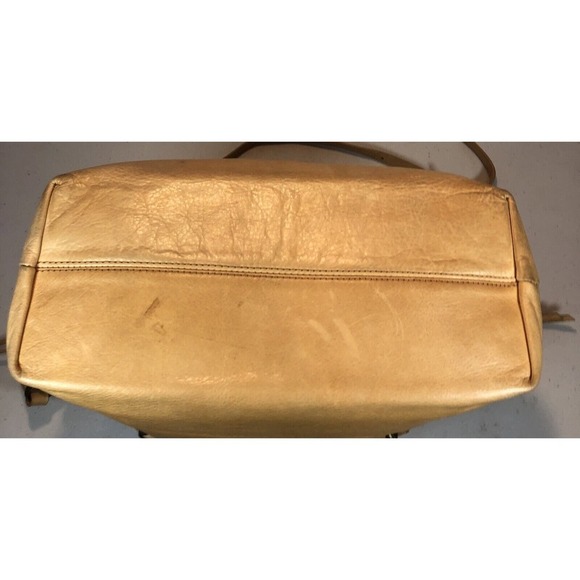 Joelle Hawkens Victory Folder Tan Leather Satchel Convertible Bag Purse READ - Picture 4 of 12